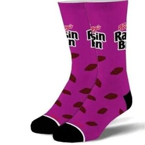 NEW Funny Kelloggs Rasin Brand Men's Purple Socks 6-12
